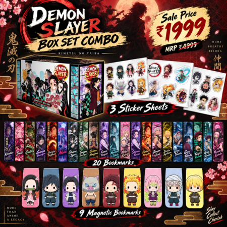 Demon Slayer Complete Box Set Combo [Vol 1-23]  – Box Set + 20 Bookmarks + 9 Magnetic Bookmarks + 3 Sticker Sheets